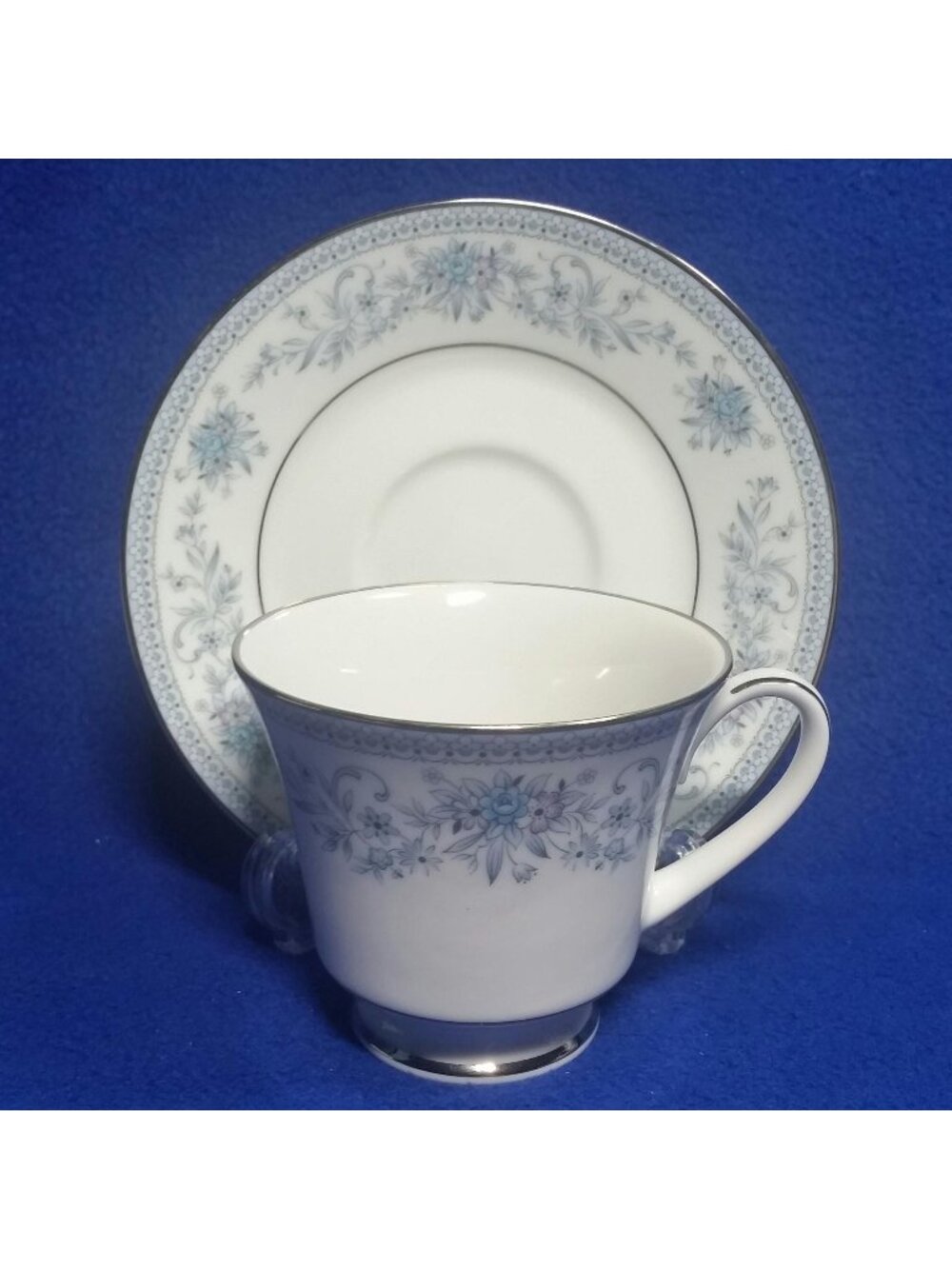 Noritake Blue Hill Tea Cup and Saucer Set Pattern 2482 Wedding Cottagecore